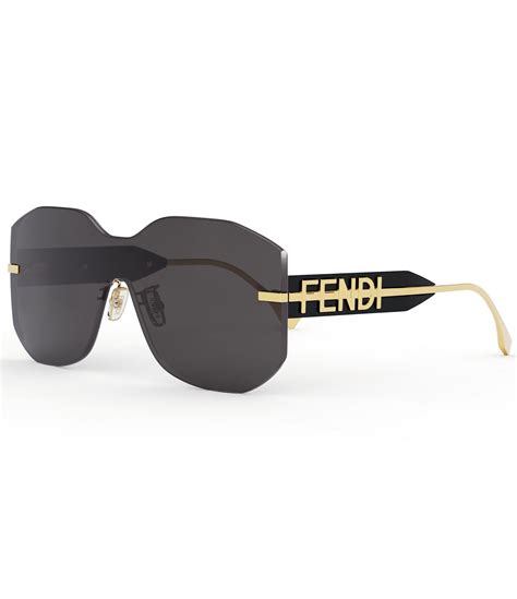 fendi 99mm logo fashion shield sunglasses|Fendi print sunglasses.